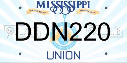 DDN220 Mississippi License Plate