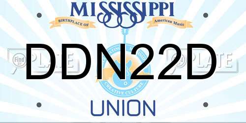 DDN22D Mississippi License Plate