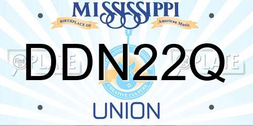 DDN22Q Mississippi License Plate