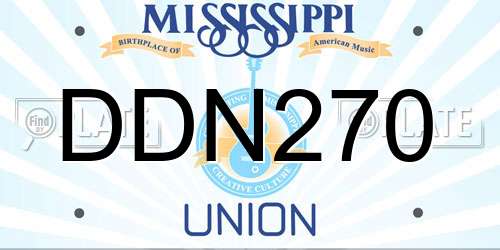 DDN270 Mississippi License Plate