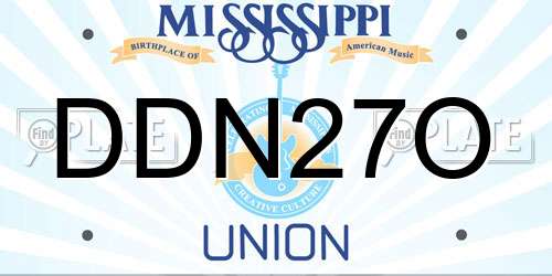 DDN27O Mississippi License Plate