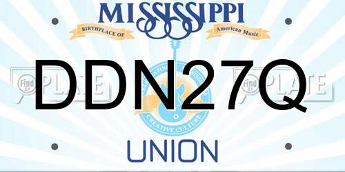 DDN27Q Mississippi License Plate
