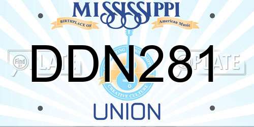 DDN281 Mississippi License Plate