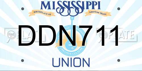 DDN711 Mississippi License Plate