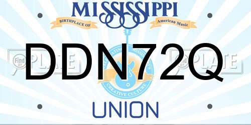 DDN72Q Mississippi License Plate