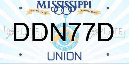 DDN77D Mississippi License Plate