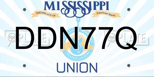 DDN77Q Mississippi License Plate