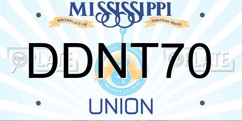 DDNT70 Mississippi License Plate