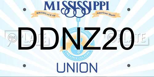 DDNZ20 Mississippi License Plate