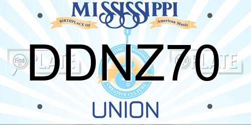 DDNZ70 Mississippi License Plate
