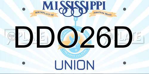 DDO26D Mississippi License Plate