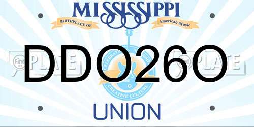 DDO26O Mississippi License Plate