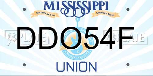 DDO54F Mississippi License Plate