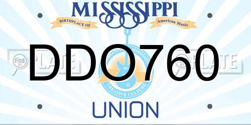 DDO760 Mississippi License Plate