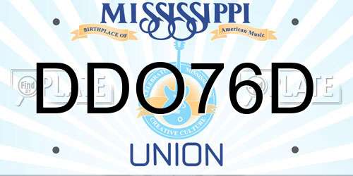 DDO76D Mississippi License Plate