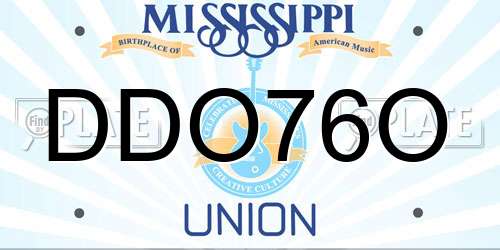DDO76O Mississippi License Plate
