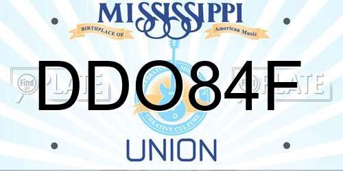 DDO84F Mississippi License Plate