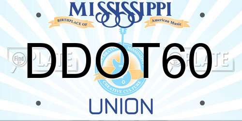 DDOT60 Mississippi License Plate