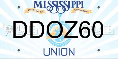 DDOZ60 Mississippi License Plate