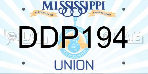 DDP194 Mississippi License Plate