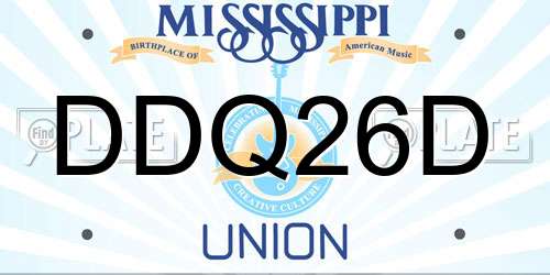 DDQ26D Mississippi License Plate