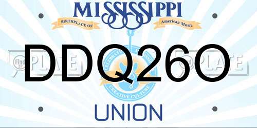 DDQ26O Mississippi License Plate