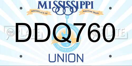 DDQ760 Mississippi License Plate