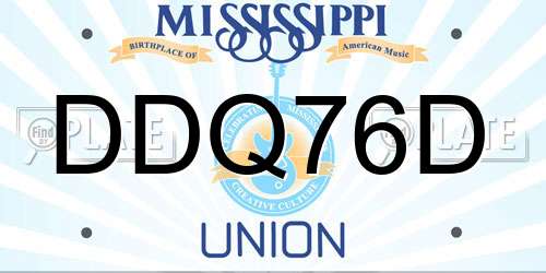 DDQ76D Mississippi License Plate