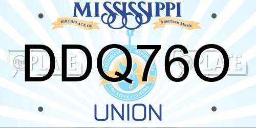 DDQ76O Mississippi License Plate