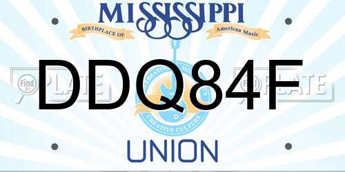 DDQ84F Mississippi License Plate