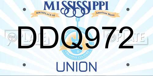 DDQ972 Mississippi License Plate
