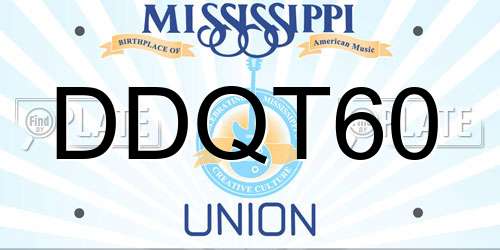 DDQT60 Mississippi License Plate