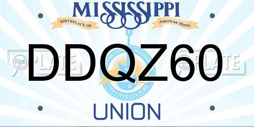 DDQZ60 Mississippi License Plate