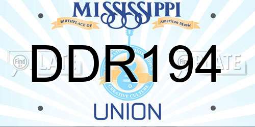 DDR194 Mississippi License Plate