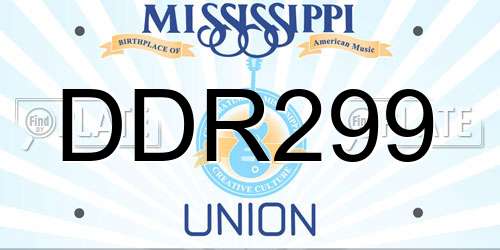 DDR299 Mississippi License Plate