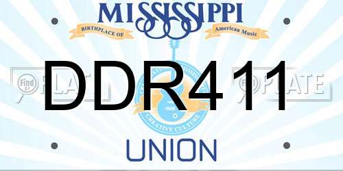 DDR411 Mississippi License Plate