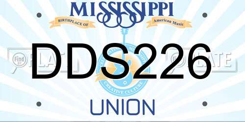 DDS226 Mississippi License Plate