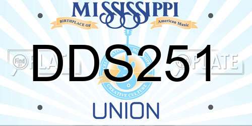 DDS251 Mississippi License Plate