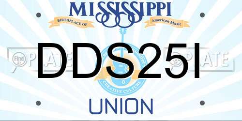 DDS25I Mississippi License Plate