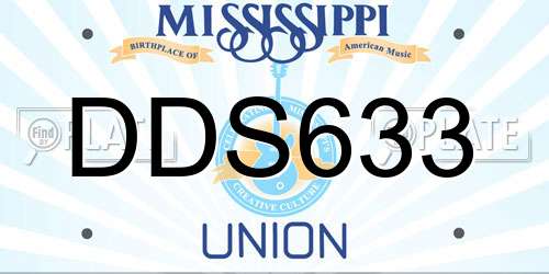DDS633 Mississippi License Plate