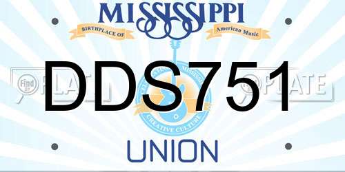 DDS751 Mississippi License Plate
