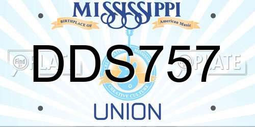 DDS757 Mississippi License Plate