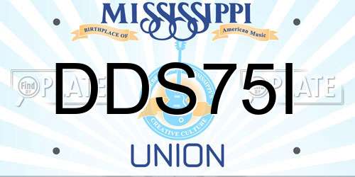 DDS75I Mississippi License Plate