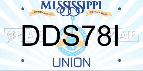 DDS78I Mississippi License Plate