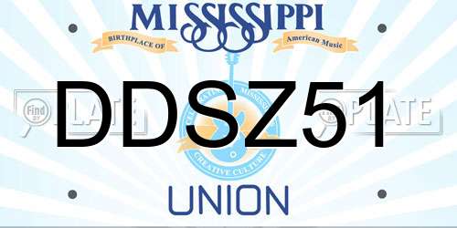 DDSZ51 Mississippi License Plate