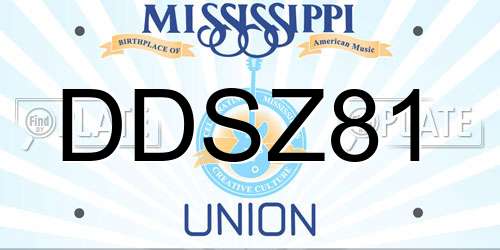 DDSZ81 Mississippi License Plate