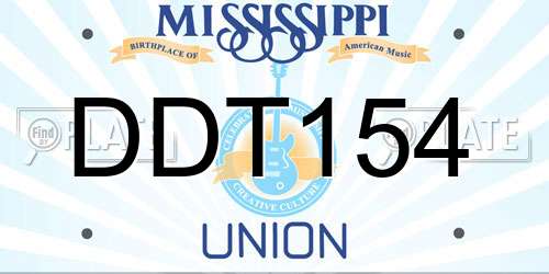 DDT154 Mississippi License Plate