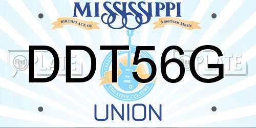 DDT56G Mississippi License Plate
