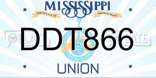 DDT866 Mississippi License Plate