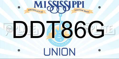 DDT86G Mississippi License Plate